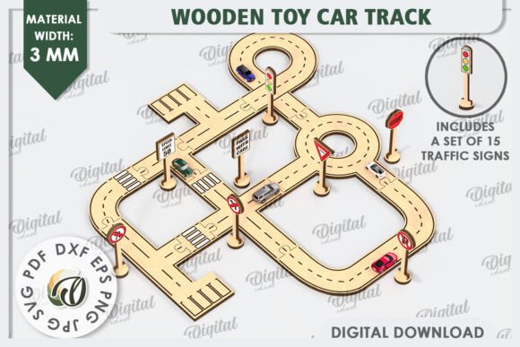 Download Wooden Toy Car Track Laser Cut Design - Wooden toy Collection