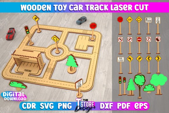 Download Wooden Toy Car Track | Racing Track |CNC - Wooden toy Collection