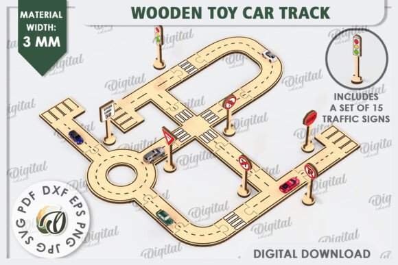 Download Wooden Toy Car Track Laser Cut Design - Premium Resources