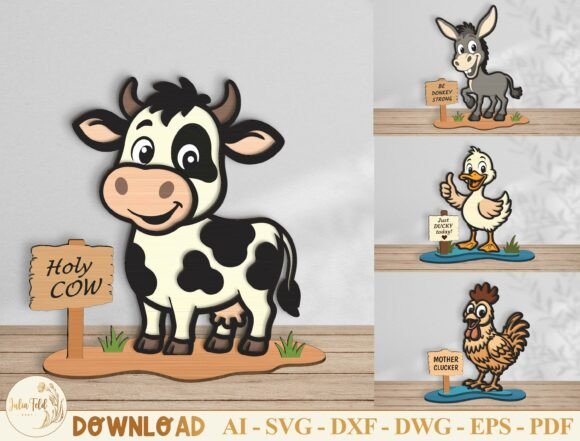 Download Funny Animal Shelf Sitter SVG Bundle - Funny Collection