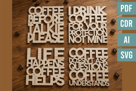 Download Coffee Quote SVG Bundle Funny Coasters - Funny Collection