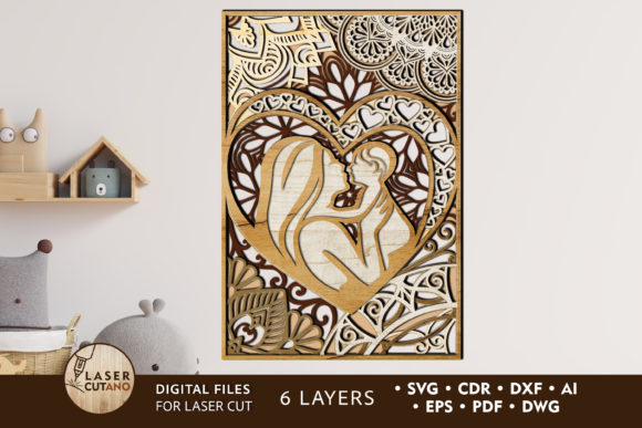 Download MOM BABY Laser Cut Files Mother's Day - Cut files Collection
