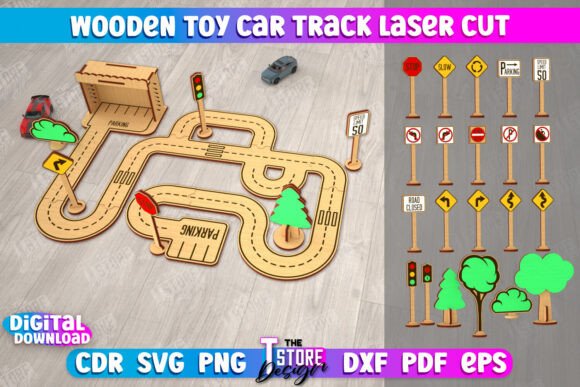 Download Wooden Toy Car Track | Racing Track |CNC - Wooden toy Collection