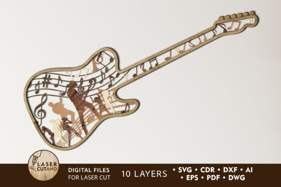 Download Guitar - Multilayer Laser Cut Files - Cut files Collection