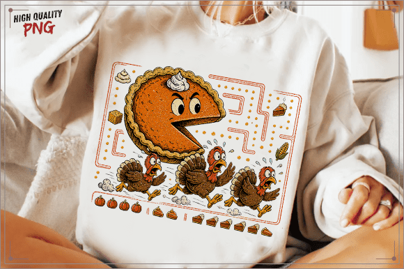 Download Funny Thanksgiving Fall Pie Chasing PNG - Funny Collection