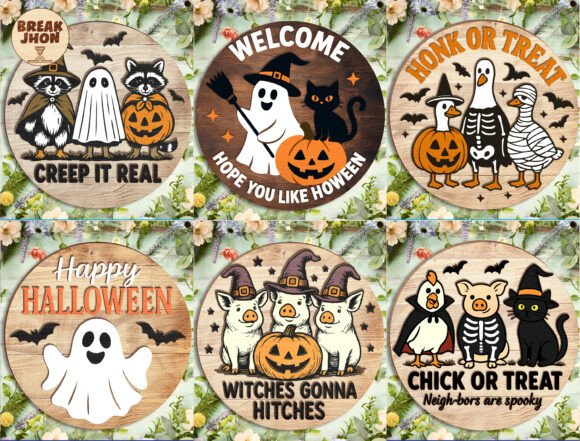 Download Funny Halloween Round Sign SVG Bundle - Funny Collection
