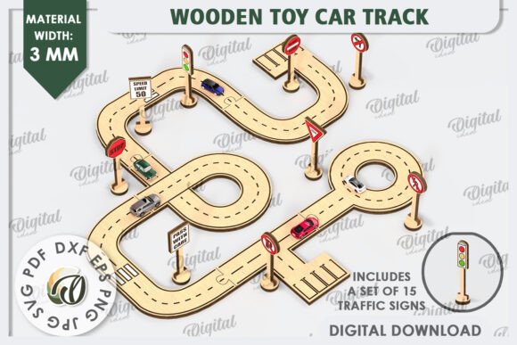 Download Wooden Toy Car Track Laser Cut Design - Premium Resources