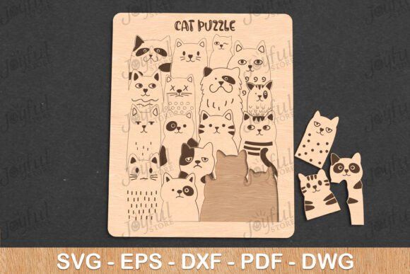 Download Cat Puzzle SVG | Wooden Toy for Kids - Wooden toy Collection