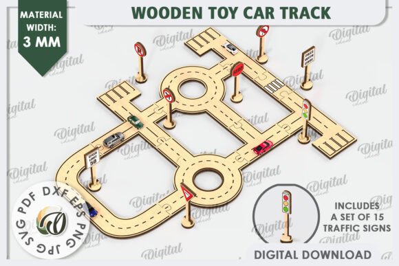 Download Wooden Toy Car Track Laser Cut Design - Premium Resources